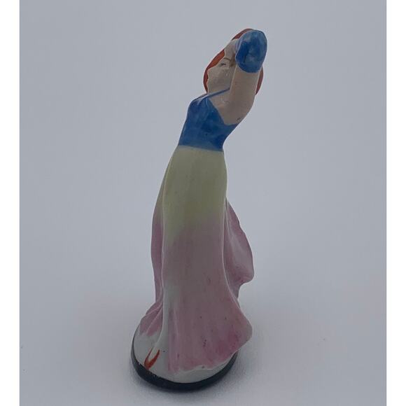 Set of 2 Occupied Japan Ladies Mini Porcelain Figurines Ball Gown Dress Vintage - Picture 4 of 12